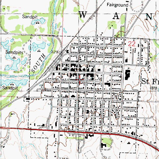 Topographic Map of First Christian Church, KS