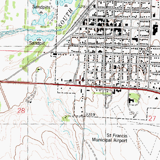 Topographic Map of Saint Francis Catholic Church, KS