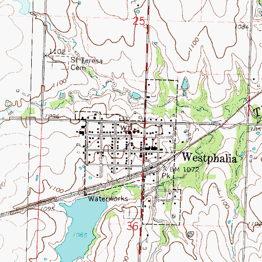 Topographic Map of Saint Teresa Catholic Church, KS