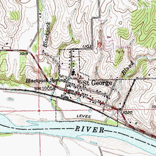 Topographic Map of Saint George United Methodist Church, KS