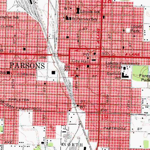 Topographic Map of Saint John's Episcopal Church, KS