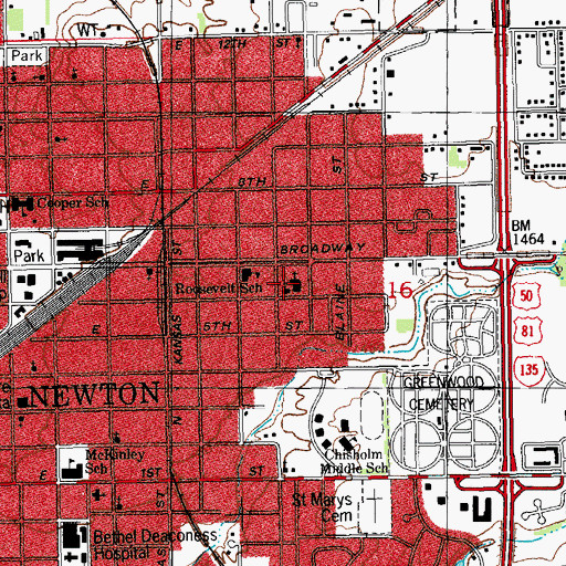 Topographic Map of Saint Luke Presbyterian Church, KS
