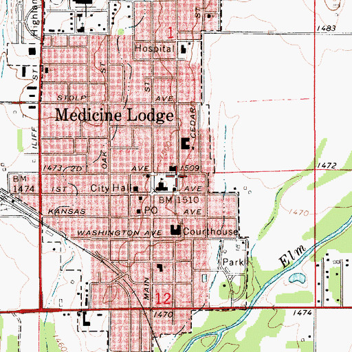 Topographic Map of Saint Mark's Episcopal Church, KS