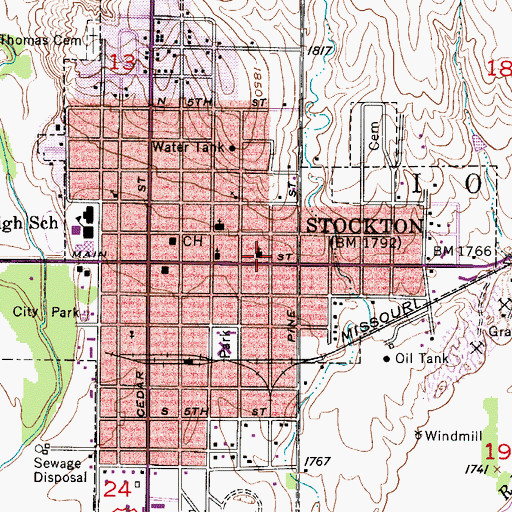 Topographic Map of Saint Thomas Catholic Church, KS