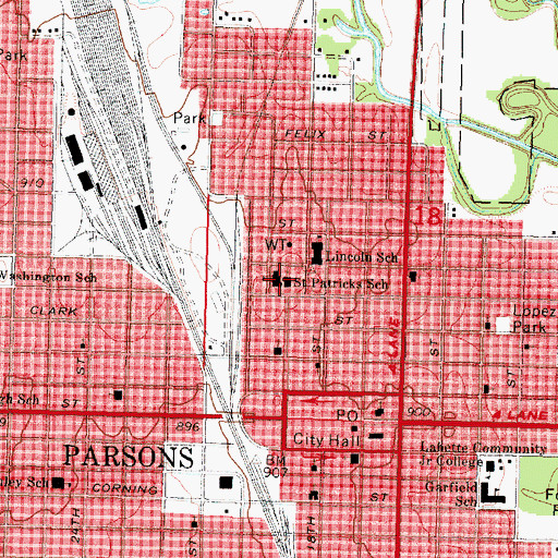 Topographic Map of Saint Patrick's Catholic Church, KS