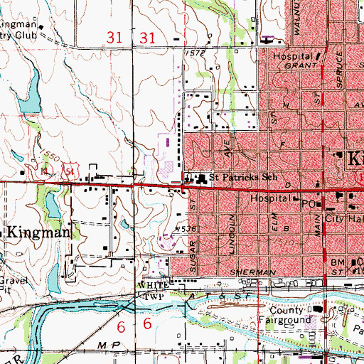 Topographic Map of Saint Patrick Catholic Church, KS