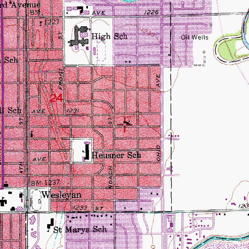 Topographic Map of Sunrise Presbyterian Church, KS