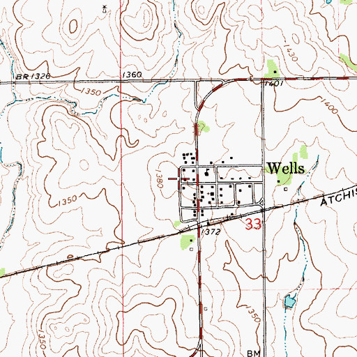 Topographic Map of Sunset Spiritualist Church, KS
