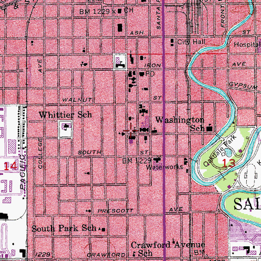 Topographic Map of First Church of Christ Scientist, KS