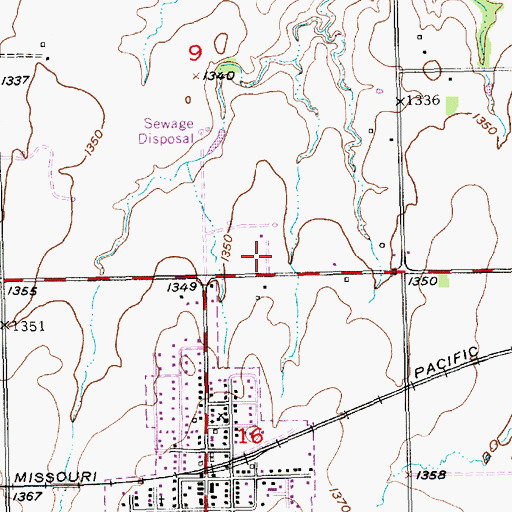 Topographic Map of The Benton Church, KS