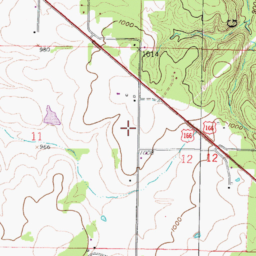 Topographic Map of Tennessee Prairie Friends Church, KS