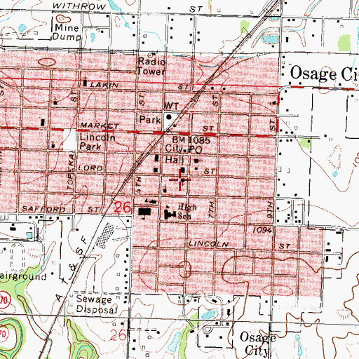 Topographic Map of Saint Patrick Catholic Church, KS