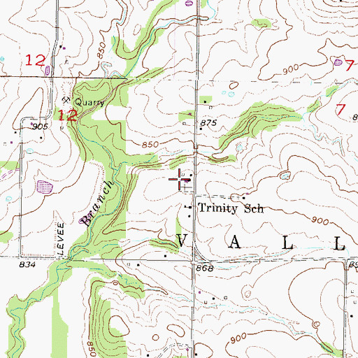 Topographic Map of Trinity Lutheran Church, KS