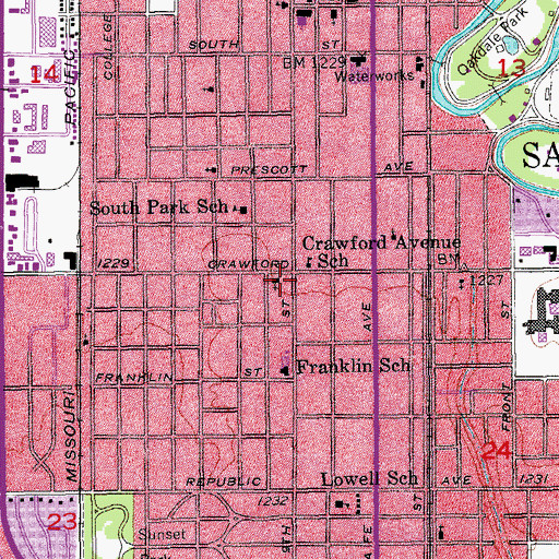 Topographic Map of Trinity Lutheran Church, KS