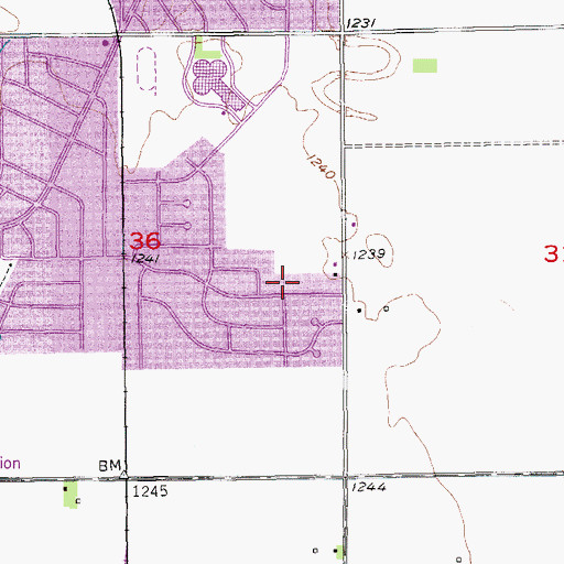 Topographic Map of Trinity United Methodist Church, KS