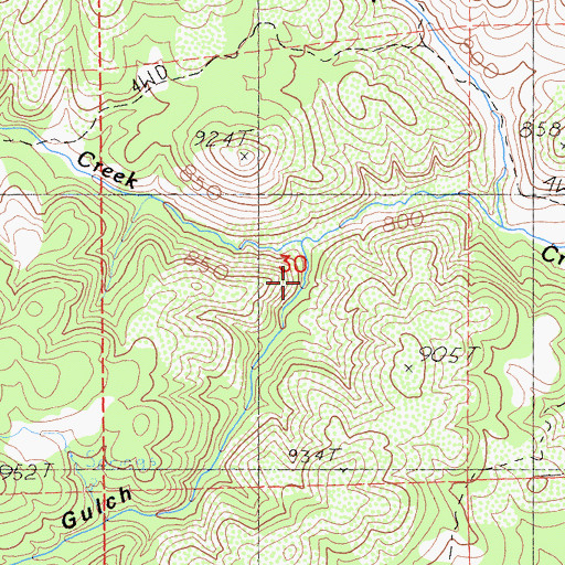 Topographic Map of Wildcat Gulch, CA
