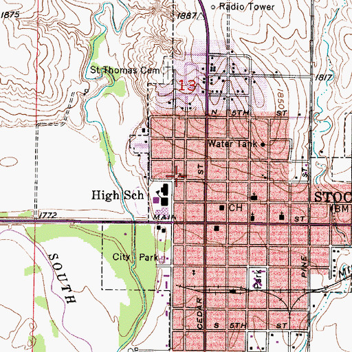 Topographic Map of First Congregational Church United Church of Christ, KS