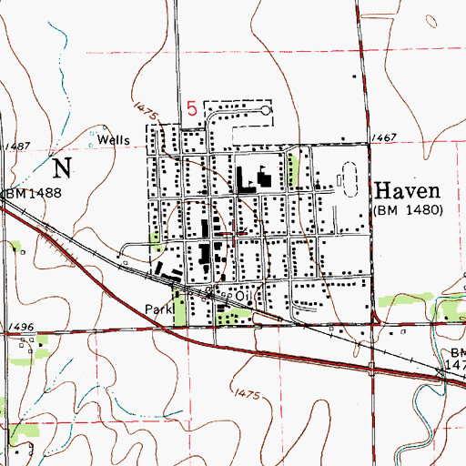 Topographic Map of Haven Congregational United Church of Christ, KS