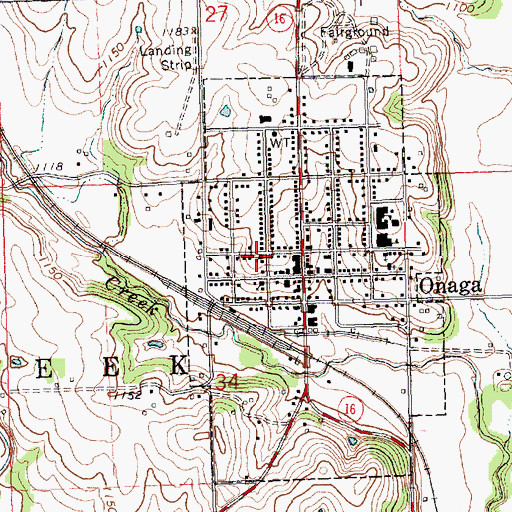 Topographic Map of Onaga First Congregational United Church of Christ, KS