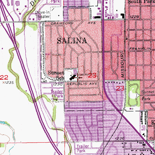 Topographic Map of Calvary Apostolic Church, KS