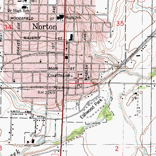 Topographic Map of Saint Francis of Assisi Catholic Church, KS
