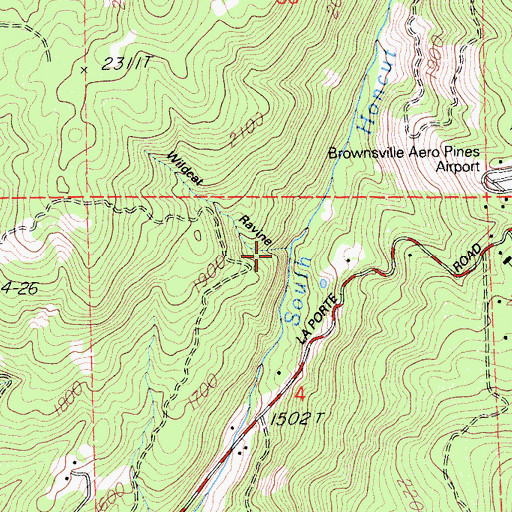 Topographic Map of Wildcat Ravine, CA