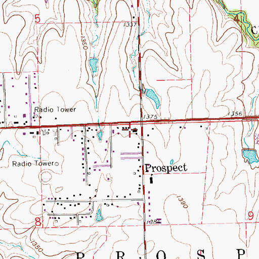 Topographic Map of Prospect Baptist Church, KS