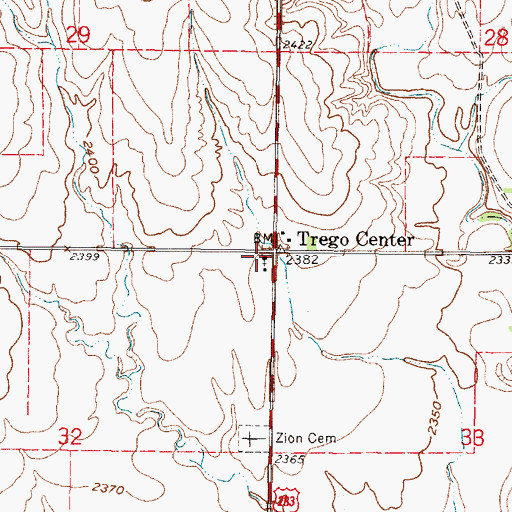 Topographic Map of Zion Lutheran Church, KS