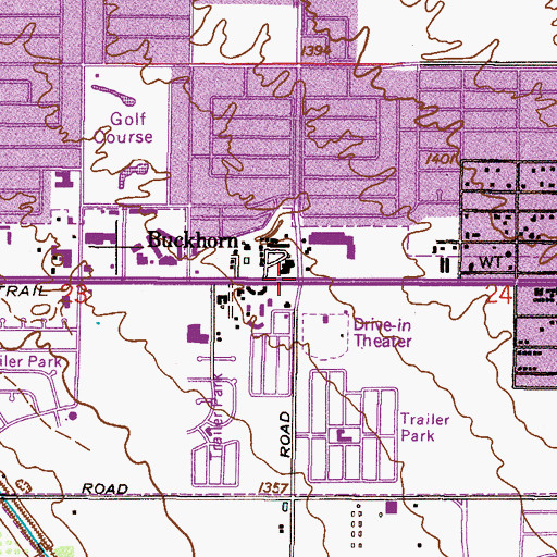 Topographic Map of Buckhorn, AZ