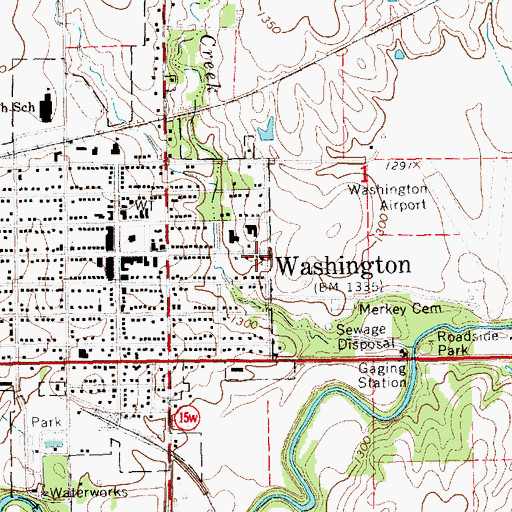 Topographic Map of Washington Church of the Brethren, KS