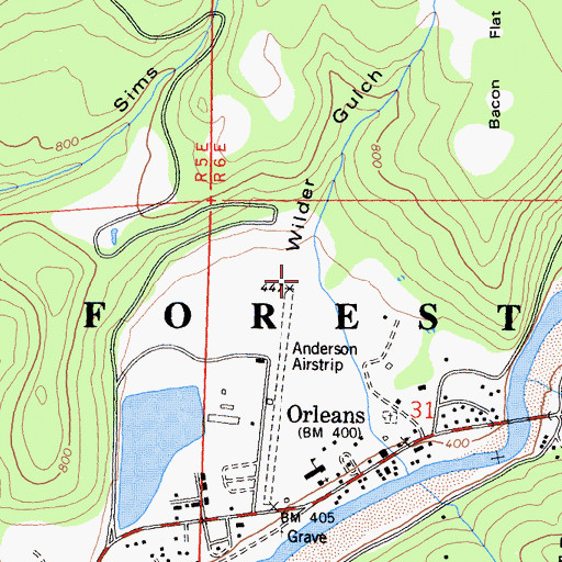 Topographic Map of Wilder Gulch, CA