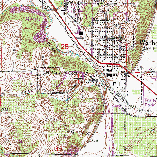 Topographic Map of Saint Joseph's Catholic Church, KS
