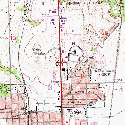 Topographic Map of First United Pentecostal Church, KS