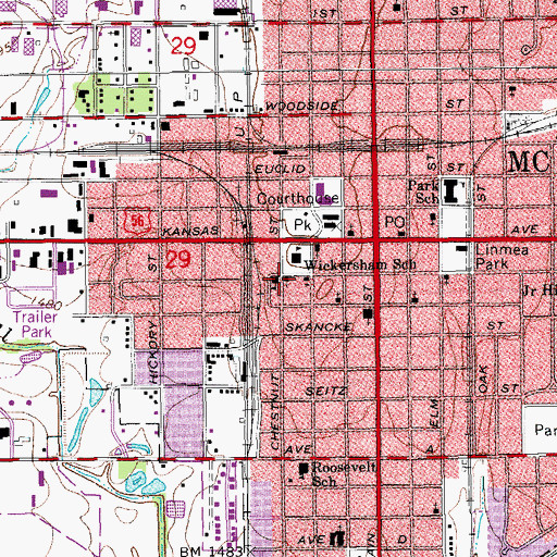 Topographic Map of McPherson Apostolic Church, KS