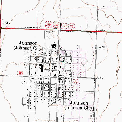 Topographic Map of Fields Memorial Wesleyan Church, KS
