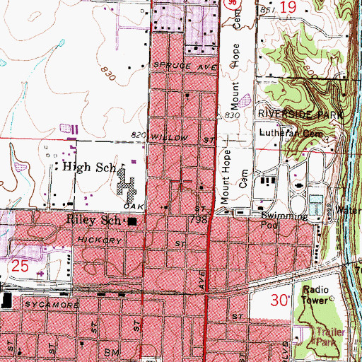Topographic Map of Independence Wesleyan Church, KS