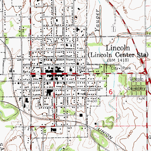 Topographic Map of Lincoln Wesleyan Church, KS