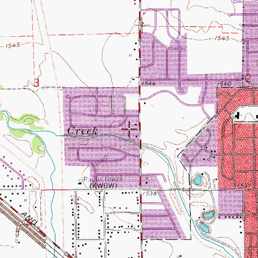 Topographic Map of Westbrook Baptist Church, KS