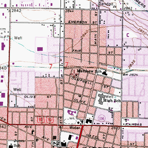 Topographic Map of Primera Iglesia Bautista Hispana de Garden City, KS