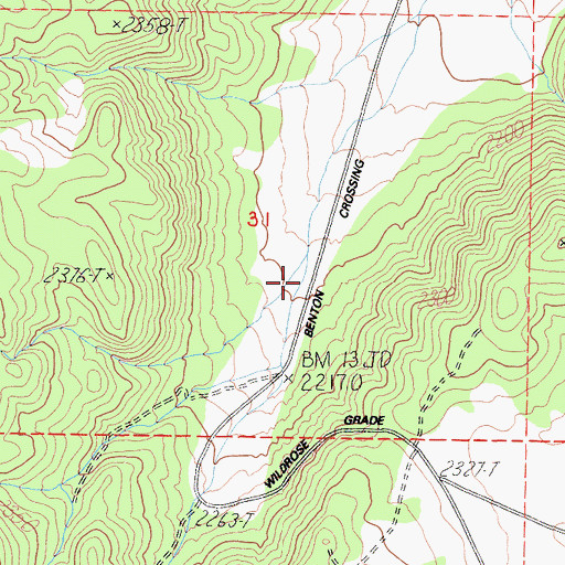Topographic Map of Wildrose Canyon, CA