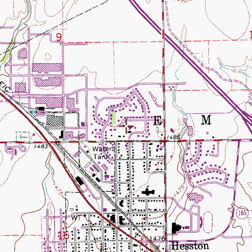 Topographic Map of Whitestone Mennonite Church, KS