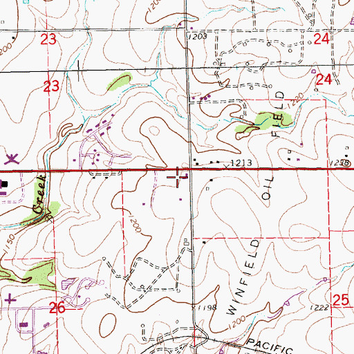 Topographic Map of Winfield Evangelical Free Church, KS