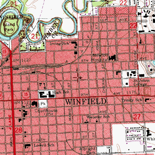 Topographic Map of First Assembly of God Church, KS