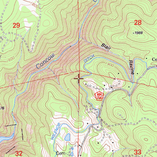 Topographic Map of Wilenor Ditch, CA