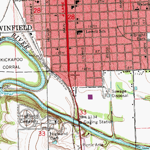 Topographic Map of First Church of the Nazarene, KS