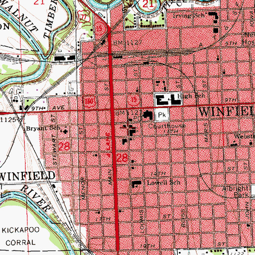 Topographic Map of First United Methodist Church, KS