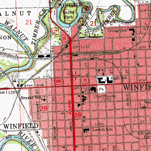 Topographic Map of Grace Episcopal Church, KS