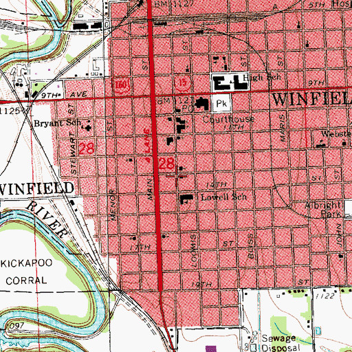 Topographic Map of Millington Street Baptist Church, KS