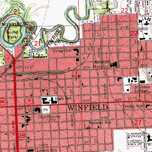 Topographic Map of Second Baptist Church, KS