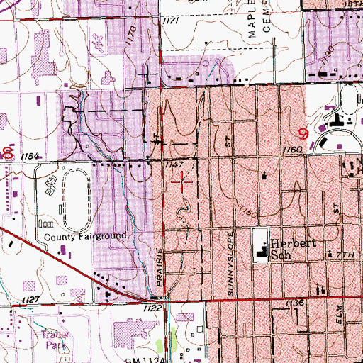 Topographic Map of Twelfth Avenue Baptist Church, KS